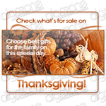 Graphics Thanksgiving Banner 180x160 px. Rich, sophisticated banner with dynamic graphic Web 2.0 design. Suitable for any printing products, promotional e-mails and online web store selling wide range of merchandise.