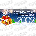 Graphics New Year Banner 480x228 px. Rich, sophisticated banner with dynamic graphic Web 2.0 design. Suitable for any printing products, promotional e-mails and online web store selling wide range of merchandise.