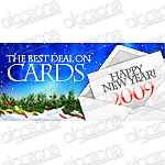 Graphics New Year Banner 480x228 px. Rich, sophisticated banner with dynamic graphic Web 2.0 design. Suitable for any printing products, promotional e-mails and online web store selling wide range of merchandise.