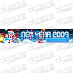Graphics New Year Banner510x100 px. Rich, sophisticated banner with dynamic graphic Web 2.0 design. Suitable for any printing products, promotional e-mails and online web store selling wide range of merchandise.