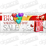 Graphics Valentine's Day Banner 600x260 px. Rich, sophisticated banner with dynamic graphic Web 2.0 design. Suitable for any printing products, promotional e-mails and online web store selling wide range of merchandise.