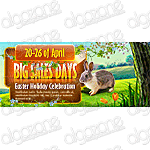 Graphics Easter Banner 600x260 px. Rich, sophisticated banner with dynamic graphic Web 2.0 design. Suitable for any printing products, promotional e-mails and online web store selling wide range of merchandise.