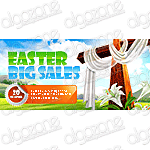 Graphics Easter Banner 480x228 px. Rich, sophisticated banner with dynamic graphic Web 2.0 design. Suitable for any printing products, promotional e-mails and online web store selling wide range of merchandise.