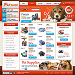 OpenCart template OC04A00449 This template offers great advertising space in the header with special module. Clean color and balanced location of elements make this templates perfect for wide range of pets related products or any other with easy image change