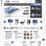 OpenCart template OC15430009 Impressive design offers great product advertising on the main page with effective banners slideshow and animated bestsellers and new products. Social media and shopping cart access is conveniently located even for very long pages.  Perfect design for variety of ecommerce sites.