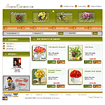 CRELoaded template OS03C00162 This design features a unique placement of graphic components. The graphics and color selection makes this template perfect many flowers or gifts products. Fixed width 800px, can be changed to expand with one parameter