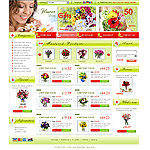 CRELoaded template OS03C00291 Rich, colorful template with dynamic graphic Web 2.0 design. Suitable for any online web store selling wide range of floral merchandise.
