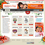 osCommerce template OS03C20011 Fresh, bright template imparts warmth for mothers day. Great layout makes it easy to highlight products for the special occasion.